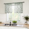 HOMEIDEAS Sage Green Sheer Kitchen Curtains 30 X 24 Inch