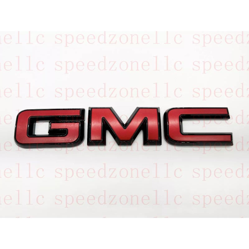 Auto Front & Rear GMC Black Red OVERLAY Emblem Badge