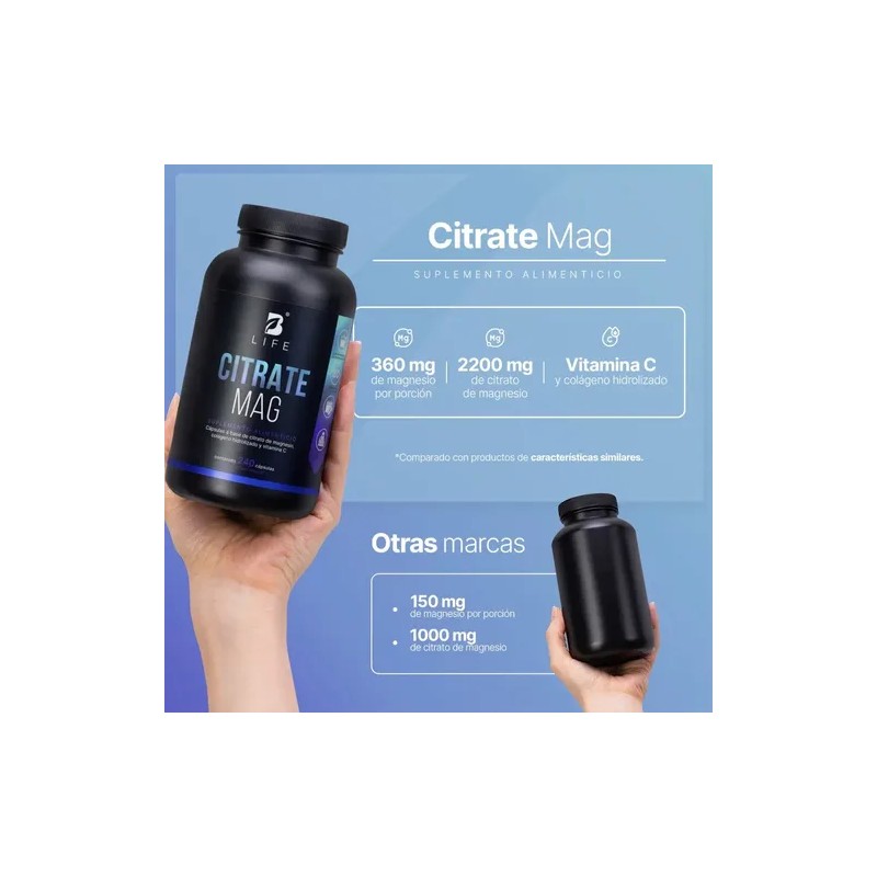 Citrato De Magnesio 240 Cápsulas B Life Citrate Mag