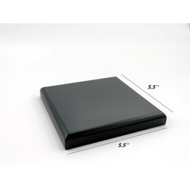 Villeurbanne Square MDF Wood Display Base with Ogee Edge, 5.5x5.5 inches, Art Display, Sculpture Stand, Statue Display, Minimalism Style Jewelry Display Stand Showcase Black