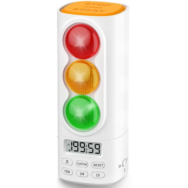 MeesMeek Traffic Light Visual Audio Digital Timer, LCD Display Volume