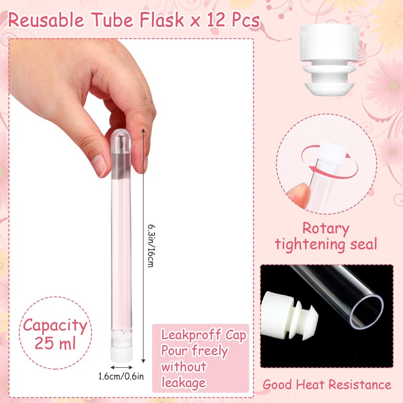Copkim 38 Pcs Tampon Flask Set Included Tube Flasks Containers