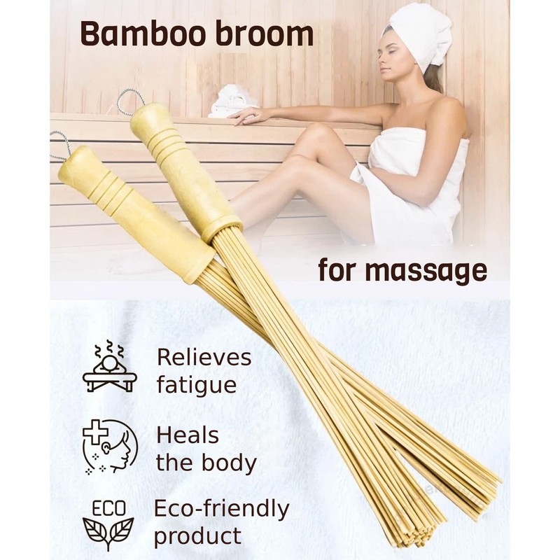 Massage Bamboo Broom for Sauna and Banya - Relaxing Massage