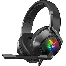 K19 3,5 mm Gaming Headset PC Gamer Stereo Auriculares Bass Auriculares con micrófono LED Luz RGB (Negro)                                              