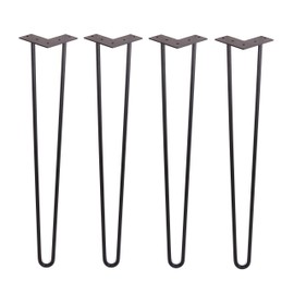 Hairpin Legs (Matte Black) DIY Industrial Strength Mid Century Modern Table Legs, Set of 4 (30'')