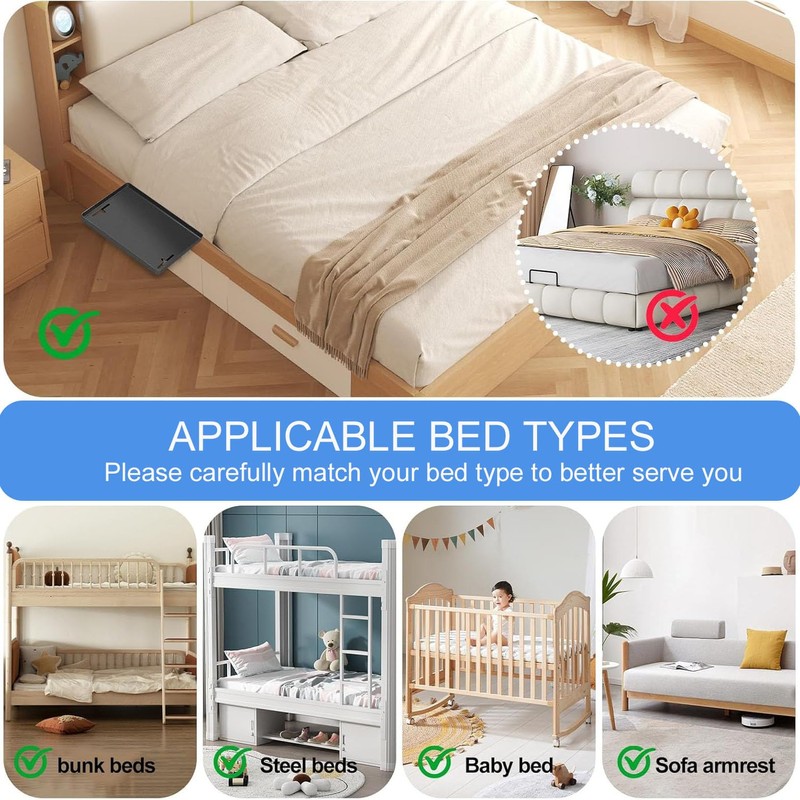 HIKENRI Bedside Table Organiser,Bedside Shelf For Bunk & Loft Beds