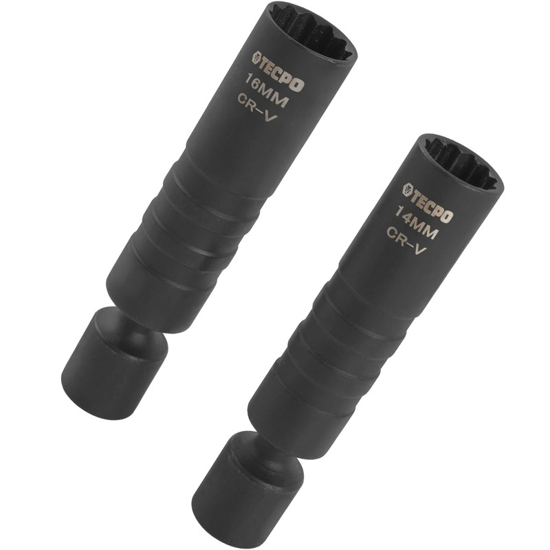 TECPO Spark Plug Wrench Universal 14 and 16 mm, Pack