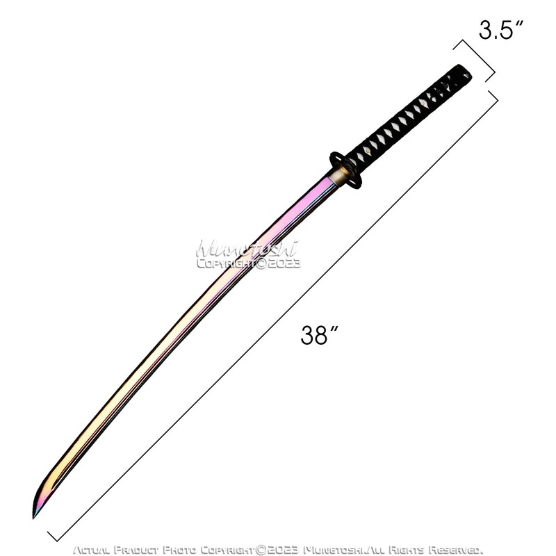 Munetoshi 40.5” Nirvana Rainbow Katana Samurai Sword 1045 Steel Functional
