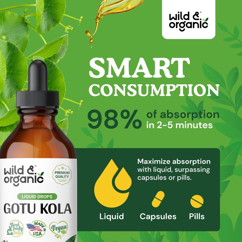 Gotu Kola Drops - Organic Gotu Kola Herb Liquid Extract