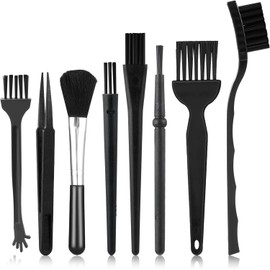 Kit de cepillos de limpieza para 8 mini teclados, cepillo de limpieza electrónico antiestático, mango PP y cerdas de nylon, cepillo de limpieza para teclado de computadora y teclado para espacios
