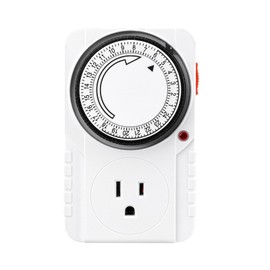 Baomain 24-Hour Indoor Mechanical Timer, 15A 125VAC ON/Off Single Outlet,3-Prong Plug Timer BND-60/U39N,ETL Listed