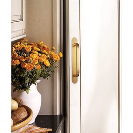 CcHhyyt 2 Pack 5” Self-Stick Handle Aluminum Cabinet Handle Pull with Adhesive Sliding Door Handle Pocket Door Handle Stick On Handle for Fridge Drawer Window Cupboard 2pcs/Set (5", Gold)