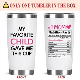 SHANAR Gifts for Mom from Daughter Son - Mothers Day Gifts for Mom Wife Mama - Inspirational Birthday & Holiday Gift for Moms, Christmas Gift Ideas for Moms Mother from Kids - 20 Oz White Tumbler