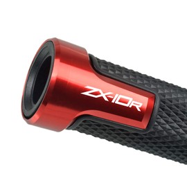 7/8'' 22mm Motorcycle CNC Aluminum Powersports Handlebar Grips with Grip Ends for ZX-10R ZX10R SE Performance KRT for ZX-10RR ZX10RR Performance Red