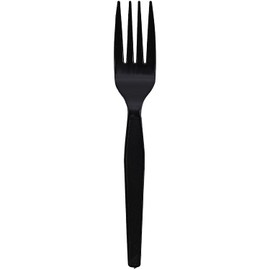 Genuine Joe Heavy Weight Plastic Fork, Black, 1000 Count