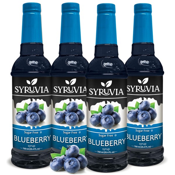 Syruvia 4 Pack Sugar-Free Blueberry Syrup – 25.4 fl oz