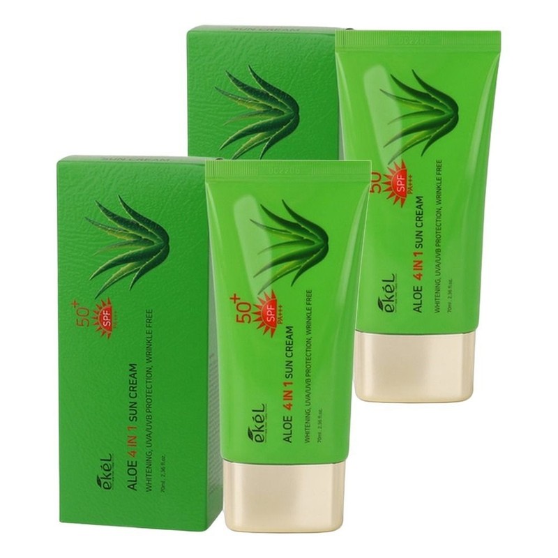 Ikel Ekel Large Capacity Aloe Four-in-One Sun Cream 70ml 2pcs.