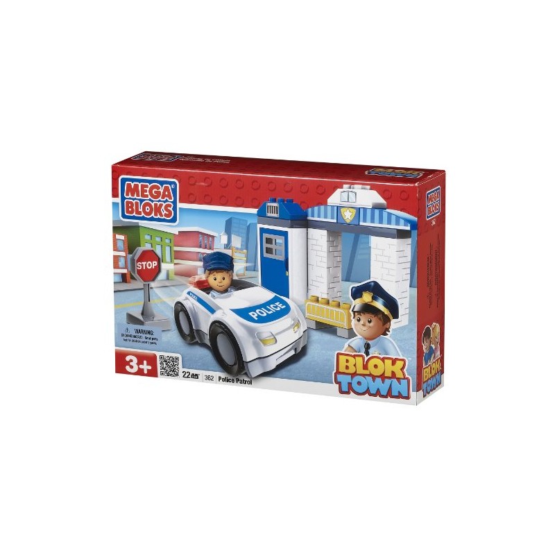 Mega Bloks Blok Town Police Patrol Buildable Playset