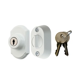 Ideal Security Keyed Deadbolt for Storm and Screen Doors, White