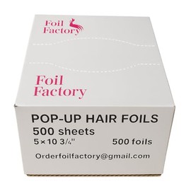Foil Factory Hair Foil - Silver Embossed, Slip-Resistant, Pre-Cut, Pre-Folded, 500 Sheets - 150*273