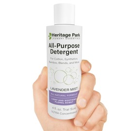 Heritage Park All-Purpose Natural Lavender Mist Scent, pH-Neutral Laundry Detergent - Stain-Fighting Enzymes, Ultra Concentrated (4 fl oz Trial Size)