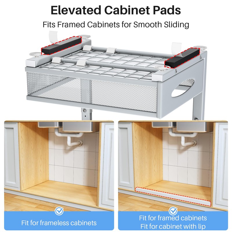 Under Sink Organizer, 2 Pack 2 Tier Pull Out Under