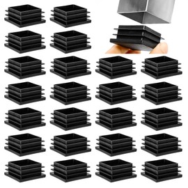 24 Lamellar Plugs 40 x 40 mm for Square Tube, Square Pipe Plugs, Plastic End Cap, Pipe Plugs for Pipe Cover of Steel Pipes, Stainless Steel Tubes, Aluminium Tubes, Aluminium Profile, Shelves