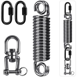 SELEWARE Heavy Bag Spring, Punching Bag Hanging Kit with Swivel & 2 Carabiners, 360 Rotational Hanging Accessory for Boxing Bag, 500LB Capacity