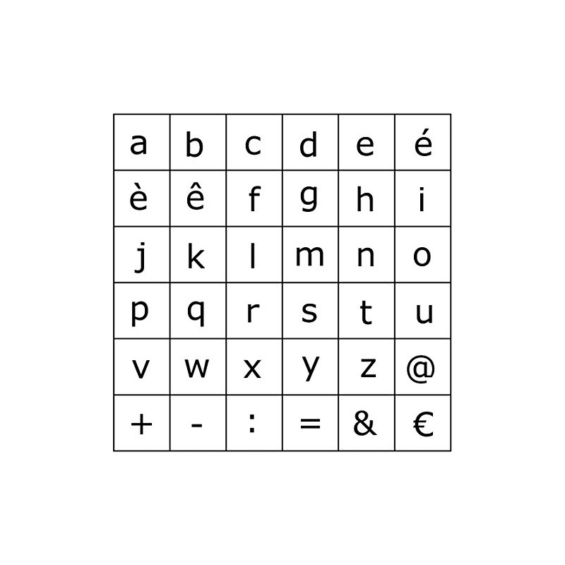 Artemio Stamps Set Alphabet Lower Case, Beige
