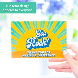 T MARIE 50 Appreciation Postcards - 4x6 Retro You Rock Cards for Employee Appreciation Gifts, Nurse Appreciation Cards, Teacher Thank You Cards for Students and More