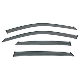 IKON MOTORSPORTS, Window Visors Compatible with 2022-2025 Honda Civic Sedan, Tape On Smoke Sun Rain Wind Window Guard Sun Shade Deflector 1.5mm 4PCS