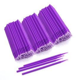 HGLOZ Microswabs for Eyelash Extensions Pack of 500 in Purple – 2mm Soft Micro Applicator Brush with Microfiber Wands – Suitable for Cleaning and Applying Make-up