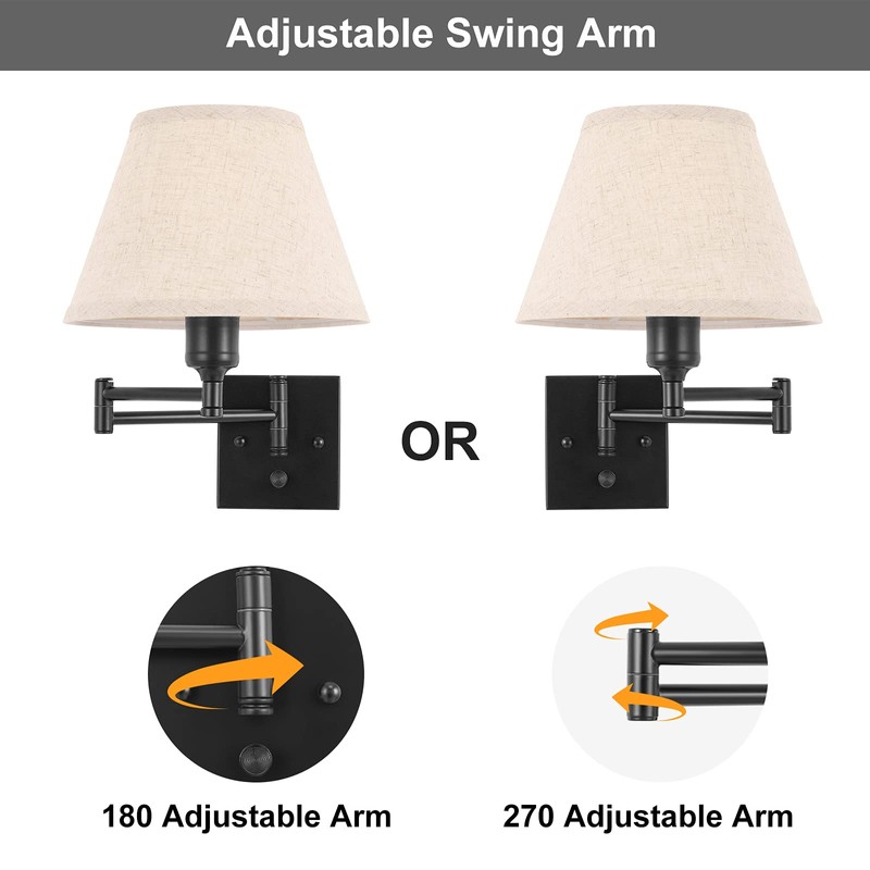 TRLIFE Wall Sconce Plug in, Dimmable Wall Sconces Set of