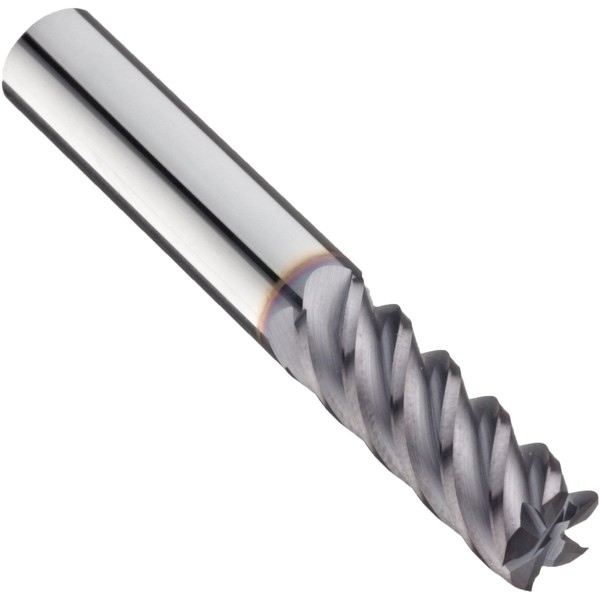 Niagara Cutter - S545-0.375-D3-S.0-Z5 N62003 Carbide Square Nose End Mill, Inch, TiAlN Finish, Roughing and Finishing Cut, 45 Degree Helix, 5 Flutes, 2.5" Overall Length, 0.375" Cutting Diameter, 0.375" Shank Diameter