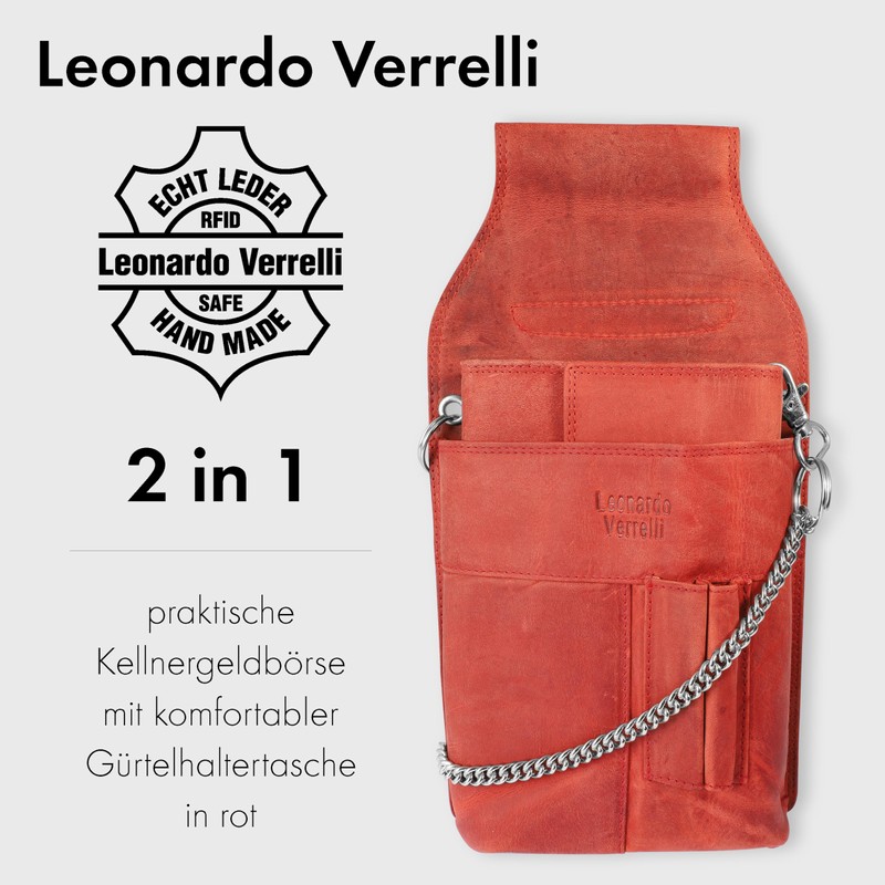 LEONARDO VERRELLI Waiter Wallet Leather Waiter's Wallet, Wallet, Women's Men's