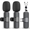 2 Pack Professional Wireless Lavalier Microphone for Android, Lapel Mics