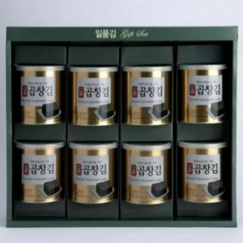 Gold Smile [골드스마일]캔김 선물세트 하나맛김 일품 조미 곱창김 8캔 추석