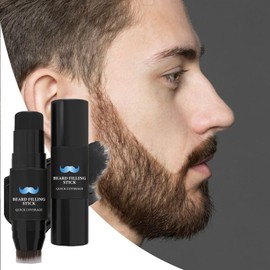 Beard Filler, Moustache Cream Filler and Brush, 7g Long-Lasting Waterproof Sweat-Proof Tint for Facial Hair Makeup Shaping Enhancement