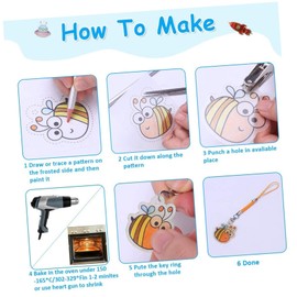 KICHOUSE 1set Heat Shrink Art Tool Kit of Practical Shrink Sheets for Crafts Safe and Materials for Creative Projects for Art Classes and Handicrafts