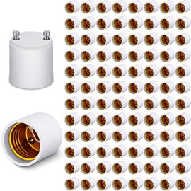 Landhoow 60 Pack Gu24 to E26 E27 Adapter for Led Light Bulbs, Heat Resistant up to 392 Degrees Fahrenheit Fire Resistant Converts Gu24 Bi-Pin Based Fixture to E26 E27 Standard Screw in Lamp Socket