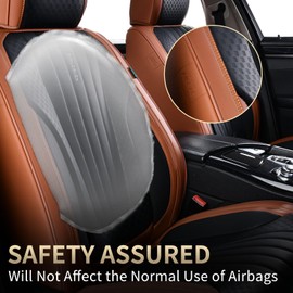 FLORICH Car Seat Covers, Premium Leatherette Car Seat Covers Front Seats, Breathable Car Seat Cushion for Cars, Automotive Seat Protectors for Most Sedans Cars SUV Trucks, Black&Brown