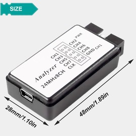 DAOKAI USB Logic Analyzer Device kit USB Cable 24MHz 8CH 24MHz 8 Channel UART IIC SPI Debug with 6 Colors Test Hook Clip Set Mini to USB Cable Dupont Cable for Arduino FPGA M100 SCM