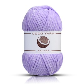 Velvet Yarn for Crocheting – CocoYarn - Chenille Chunky Yarn for Hand Knitting, Fluffy Soft Plush Amigurum Bulky Baby Blanket Yarn for Crochet 100g (1, Lilac-05)