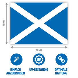 HouseholdBasics HouseholdBasics 10 x Aufkleber Schottland-Flagge (Saltire Cross-Fahne), 7,4 x 5,2 cm fr innen und au?en