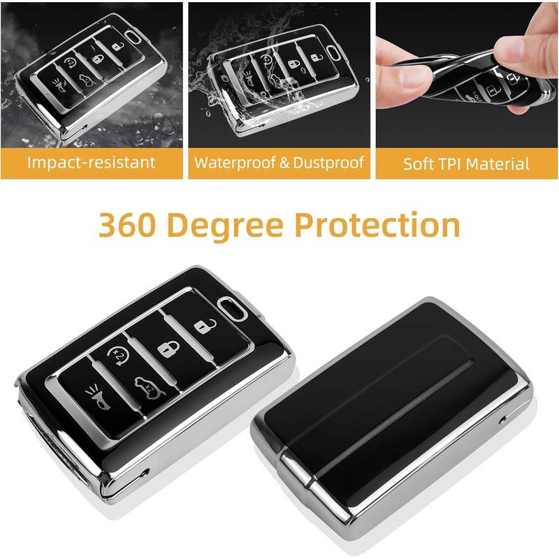 JOYEAR for Jeep Keychain with Key Fob Cover Compatible with