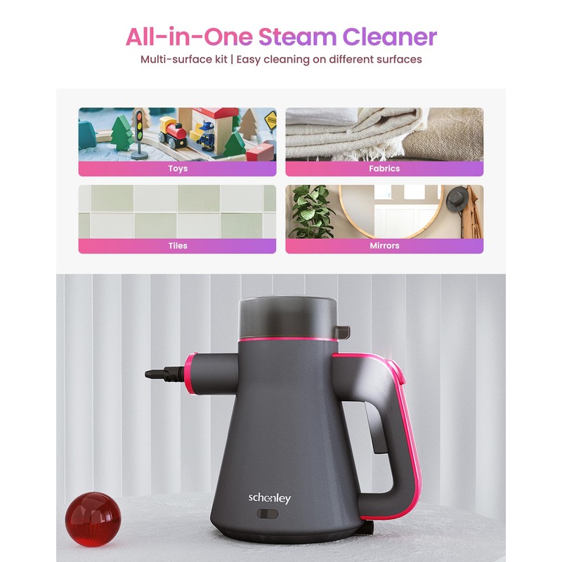 Schenley Portable Handheld Steam Cleaner, High-Pressure Design with Versatile Multi-Surface
