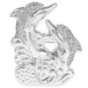 The Leonardo Collection LP45625 Silver Sparkle Twin Dolphins Ornament, 16x6x17cm,