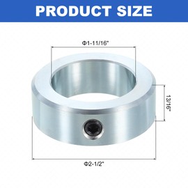 uxcell 4pcs Set Screw Collars 1-11/16" Bore Zinc Plated Steel Shaft Collars, 2-1/2" OD, 13/16" Width Axle Collar Clamp for Linear Rod Shaft Guide