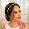Formery Red Beaded Headband Bling Crystal Rhinestone Hairband Wedding Prom