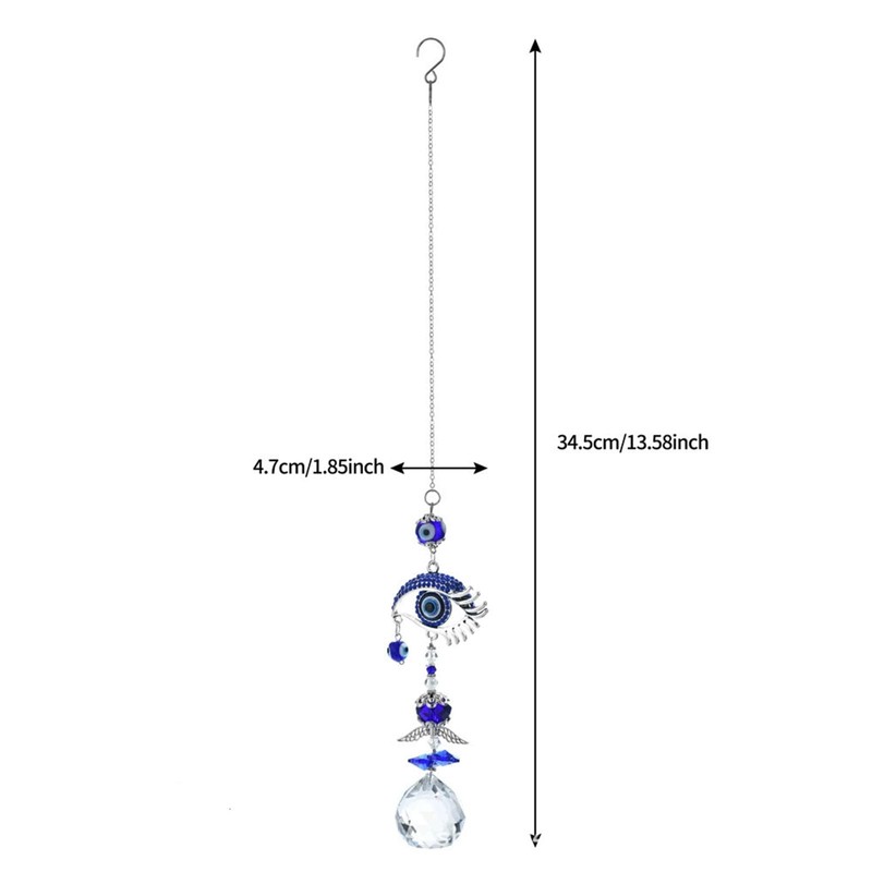 Blue Evil Eye Decor Angel Suncatcher, Evil Eye Charm Hanging